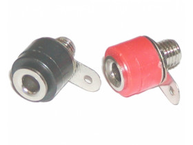 Gniazdo banan czerwone lub czarne Typ I AL2321 zakręcane małe