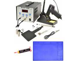 Stacja Lutownicza WEP 948D Upgrade 3w1 - Rozlutownica +Mata 33x21cm Flux 223