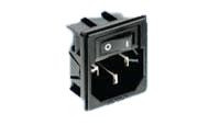Gniazdo zasilające IEC z filtrem przeciwzakłóceniowym TE Connectivity Montaż na kołnierzu