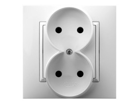 ARIA Gniazdo podwójne kompletne z ramką biały GP-2U/00 OSPEL