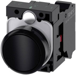 Siemens 3SU11000AB103CA0 3SU1100-0AB10-3CA0 Przycisk pierścień przedni z tworzywa sztucznego, okrągły przycisk czarny 1