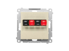 SIMON 55 Gniazdo głośnikowe podwójne szampański mat TGL2.01/144 KONTAKT SIMON