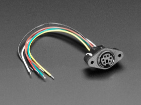 Adafruit PS/2 Wired Connector - Panel Mount MiniDIN-6