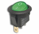 MK1030G Przełącznik kołyskowy, okrągły, podświetlany, włącz - wyłącz (SPST), średnica 21 mm, zielony 230V