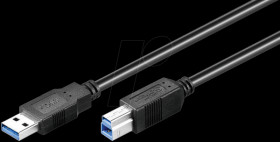 93654 USB3 cable,SUPER-SPEED, A plug&gt;B plug 3.0m,black