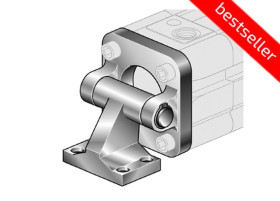 Ucho skośne kompletne do siłownika pneumatycznego D63, ISO15552/6431, ISO21287, ze śrubami montaż.