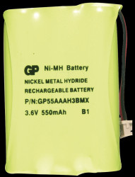 Cordless phone battery, NiMh, 3.6 V, 700 mAh