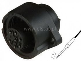 CA6GD gniazdo z flanszą do obudów, 6+PE, lutowane