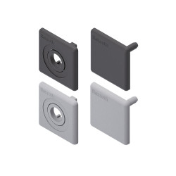 Zaślepka kwadratowa pasuje do rowka 10mm Szary Przykrywka PP pasujący profil 40 x 40