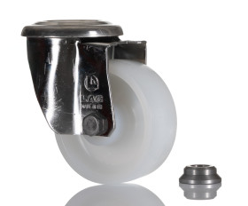 Koło samonastawne średnica kabla 80mm Otwór na śrubę LAG 150kg wysokość całkowita 106mm