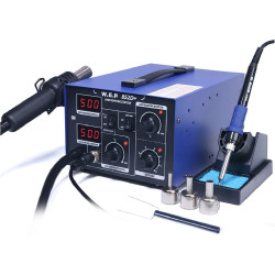 Stacja lutownicza 2w1 HOT AIR z kompresorem i lutownica 60W WEP852D