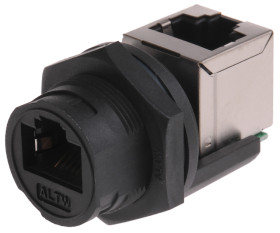 Złącze RJ45 Żeński Złącze RJ45 Montaż na panelu Cat5e Amphenol Industrial, 90° 8/8-żyłowe