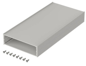Aluminum enclosure kit, (L x W x H) 105 x 220 x 32 mm, natural, IP40, 97115220.HMT1