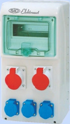 Rozdzielnica RSS-02 okienko 8 modułów okablowana 2x32A 3P+N+Z 400V, 3x16A 2P+Z 250V IP44 942022