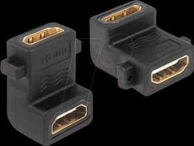 65510 Delock Adapter HDMI A female > female with screw hole 90° angled