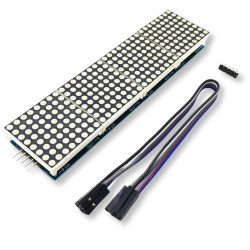 Matryca LED na SPI 8x32 czerwona ze sterownikiem MAX7219 oraz przewodami