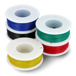 Zestaw przewodów drucianych 30AWG - różne kolory - 5szt. - justPi