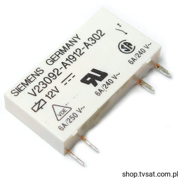 V23092-A1912-A302 Relay 12VDC 6A Coil 848Ohm SIL4 SIEMENS
