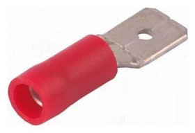 Konektor płaski 6.3mm męski izolowany, 0.8mm, 0.5-1.5mm, SGE 601147