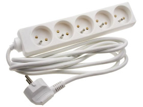 Przedłużacz 5 gniazd, 3 metry z uziemieniem