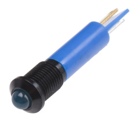Lampka kontrolna do montażu panelowego 24V dc, niebieska 8mm LED Końcówka lutownicza RS PRO