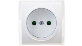 Bis Gniazdo Pojedyncze B/U Z Przesłonami Białe Gn-1Bp/00