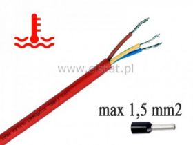 Przewód silikonowy SIHF 3x1,5 czerwony, linka, Cu