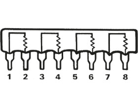 Drabinka rezystorowa ±2% 100Ω Izolacja, 4 x, 1W SIP Bourns