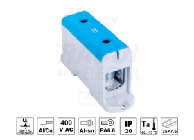 Złączka kompaktowa na szynę DIN 160A 6-50mm2 niebieska Al Cu