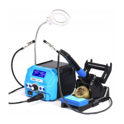 120W Yihua 939D+III 200-480°C ESD SAFE Soldering Station + Magnifying Glass + Helping Hands + Tin Holder