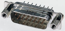 Złącze D-Sub 25-pinowe Męski Kątowe Przewlekany raster 2.84mm Złoto