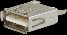 USB panel socket, series A, straight, 180° vers.