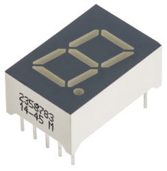 Wyświetlacz diodowy LED 7-segmentowy ze wspólną katodą 7,6 mcd RH DP, Czerwony 12.7mm Kingbright 625 nm