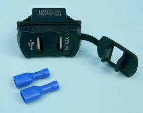 PANEL.WOLT.LED+ŁAD.USB GREEN 12-24V/4A