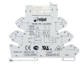 Przekaźnik interfejsowy 1P 6A 24V DC AgSnO2 PIR6WB-1PS-24VDC-R SZARE 857485