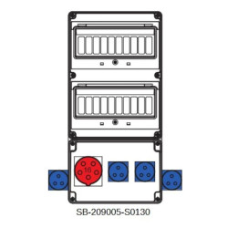 Rozdzielnica 5x16A 4x3x16A INA=32A IP54 SB-209005-S0130-54
