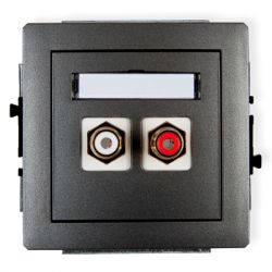 Mechanizm gniazda podwójnego RCA (typu cinch - biały i czerwony, pozłacany)