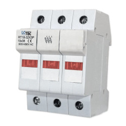 Podstawa bezpiecznikowa z kontrolką na wkładki gG 10x38 3P 32A 690V~ RT18-32X