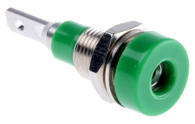 Gniazdo bananowe Żeński Wypustka typ Gniazdo bananowe Zielony 10A Staubli rozmiar 2mm