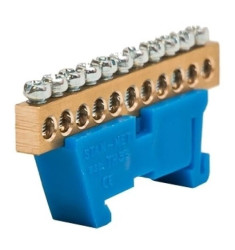 Listwa zaciskowa zerowa 11x10mm2 niebieska TH 35-11/N