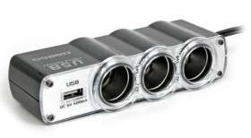 Rozdzielacz gn. zapalniczki 3x + USB