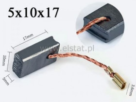 Szczotka węglowa 5x10x17mm; boczne wyprowadzenie