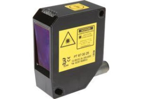 Czujnik laserowy przycisk, 66x51x25mm, 12-28V DC, 0-10V, złącze wtykowe M12 5-pin, IP67, aluminium+szkło, dioda laserowa, światł