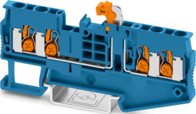 Knife disconnect terminal, push-X connection, 0.5-4.0 mm², 4 pole, 20 A, 6 kV, blue, 1462726