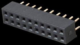 2x 10-pin socket terminal strip, straight, RM 2.00