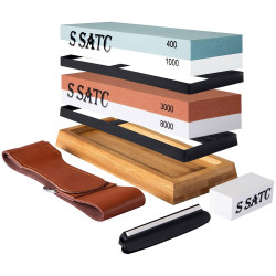 Draper 23968 Whetstone Set, Non-Slip Base &amp; Angle Guide 400/1000/3000/8000 Grit