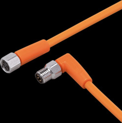 Sensor actuator cable, M8 cable plug, angled, A to M8 cable socket, straight, A, 4 pole, 0.3 m, PVC, orange, 3 A, EVT190