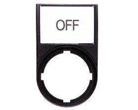 Tabliczka opisowa OFF 50x30mm czarna 22mm prostokątna M22S-ST-GB5 218300