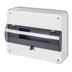 Rozdzielnica niskonapięciowa 12 modułowa z zerem i klapką biały OB-12ZZK