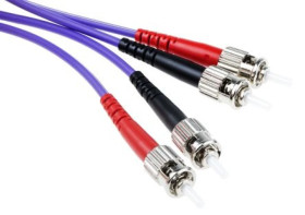 Kabel światłowodowy, średnica: 50/125μm, OM3 Wielomodowy, Fioletowy, ST / ST